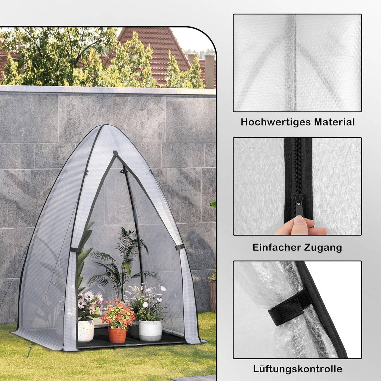 24goodz Mini Greenhouse - High-Quality Material - Stable Construction - Double-Sided Bubble Foil - For Gardeners - 120 x 180 x 120 cm