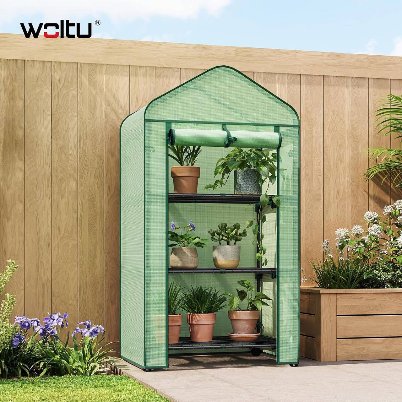 24goodz Portable Greenhouse with 3 Shelves - Durable and Weather-Resistant - 140 g/m² PE - For Plant Lovers - 70 x 130 x 50 cm