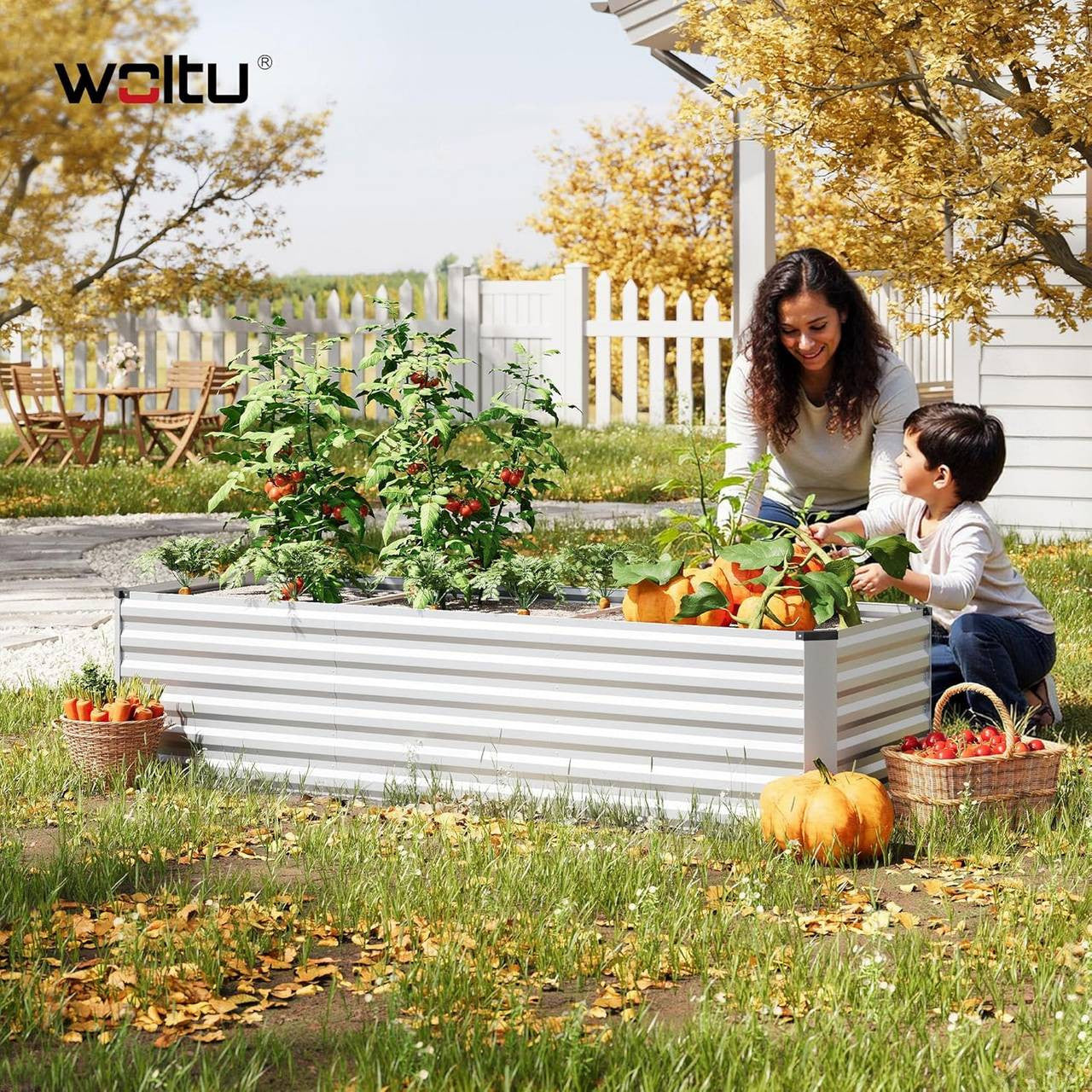 24goodz Raised Garden Bed - Durable Galvanized Steel - Ergonomic Design - Galvanized Steel - For Garden Lovers - 238 x 56 x 80 cm