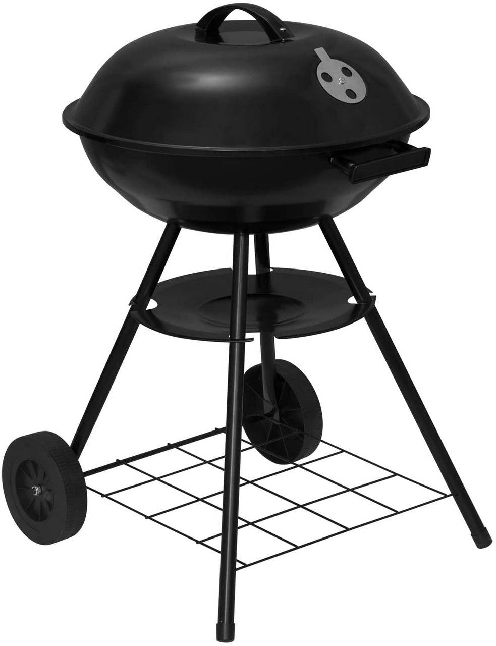 24goodz Charcoal Grill with Wheels - Mobile Design for Easy Transport - Metal and Plastic - For Outdoor Cooking Enthusiasts - 44 x 73 cm - Black - sz