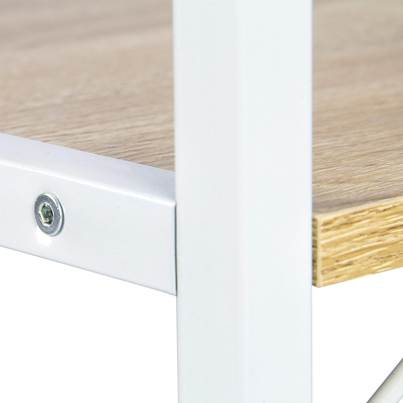 24goodz Kitchen Shelf - Stylish and Practical Design - Sturdy Steel Frame - Wood and Metal - For Home Organization - Light Oak - hei