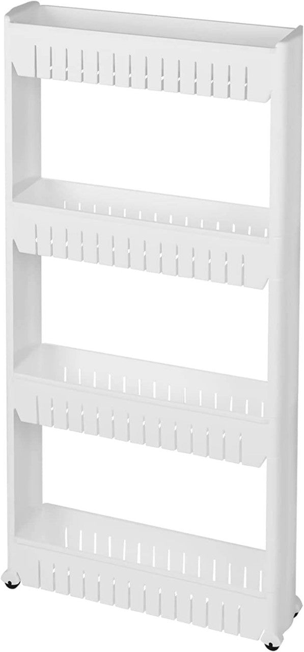 24goodz Slim Kitchen Trolley - Space-Saving Design - Versatile Use - Polypropylene - White - 13 x 102 x 54 cm - ws