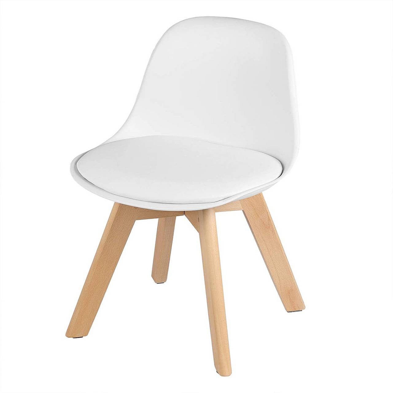24goodz Children's Chair - Sturdy Wooden Legs - Easy to Assemble - Wood - For Children - White/Pink - ws