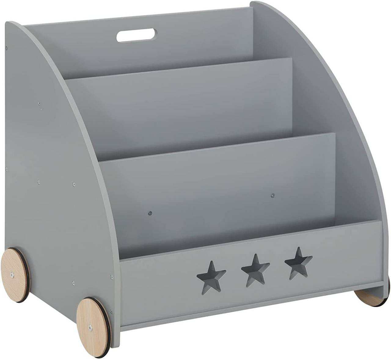 24goodz Kids Book Trolley - Safe and Eco-Friendly Design - MDF - For Children - Grey