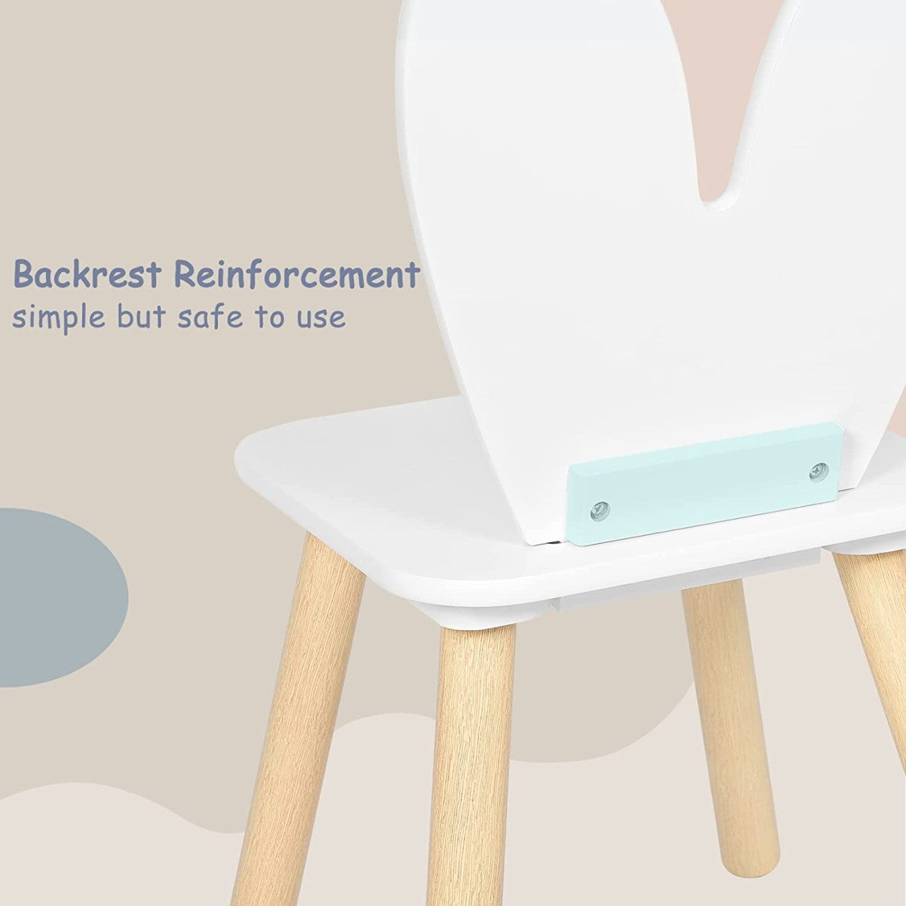 24goodz Kids Table and Chair Set - Encourages Creativity - Safe Design - MDF and Solid Wood - For Children - White