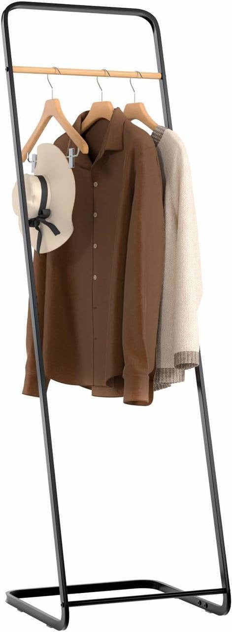24goodz L-Shaped Coat Rack - Space-Saving Design - Sturdy Metal - For Home & Office - Black - 40x140x40 cm