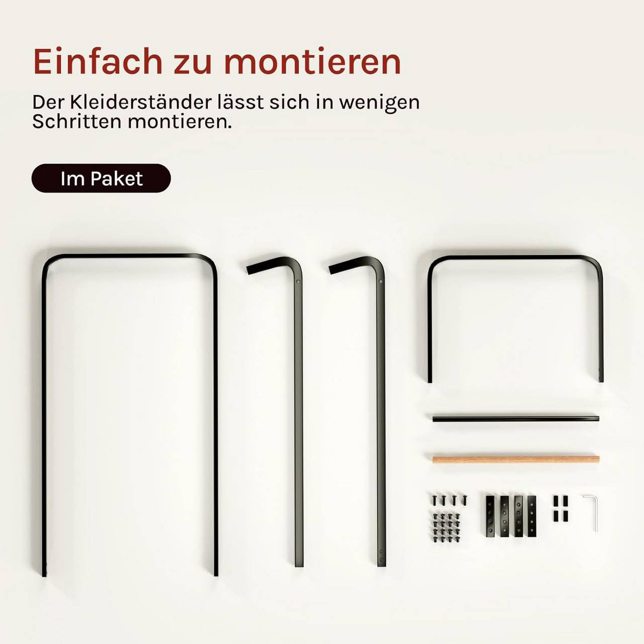24goodz L-Shaped Coat Rack - Space-Saving Design - Sturdy Metal - For Home & Office - Black - 40x140x40 cm