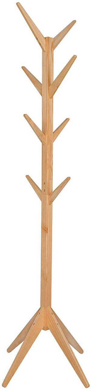 24goodz Clothes Rack with Three Shelves - Space-Saving Design - Durable Stability - Steel and Chipboard - Light Oak + Black - 60 x 40 x 170 cm - nt