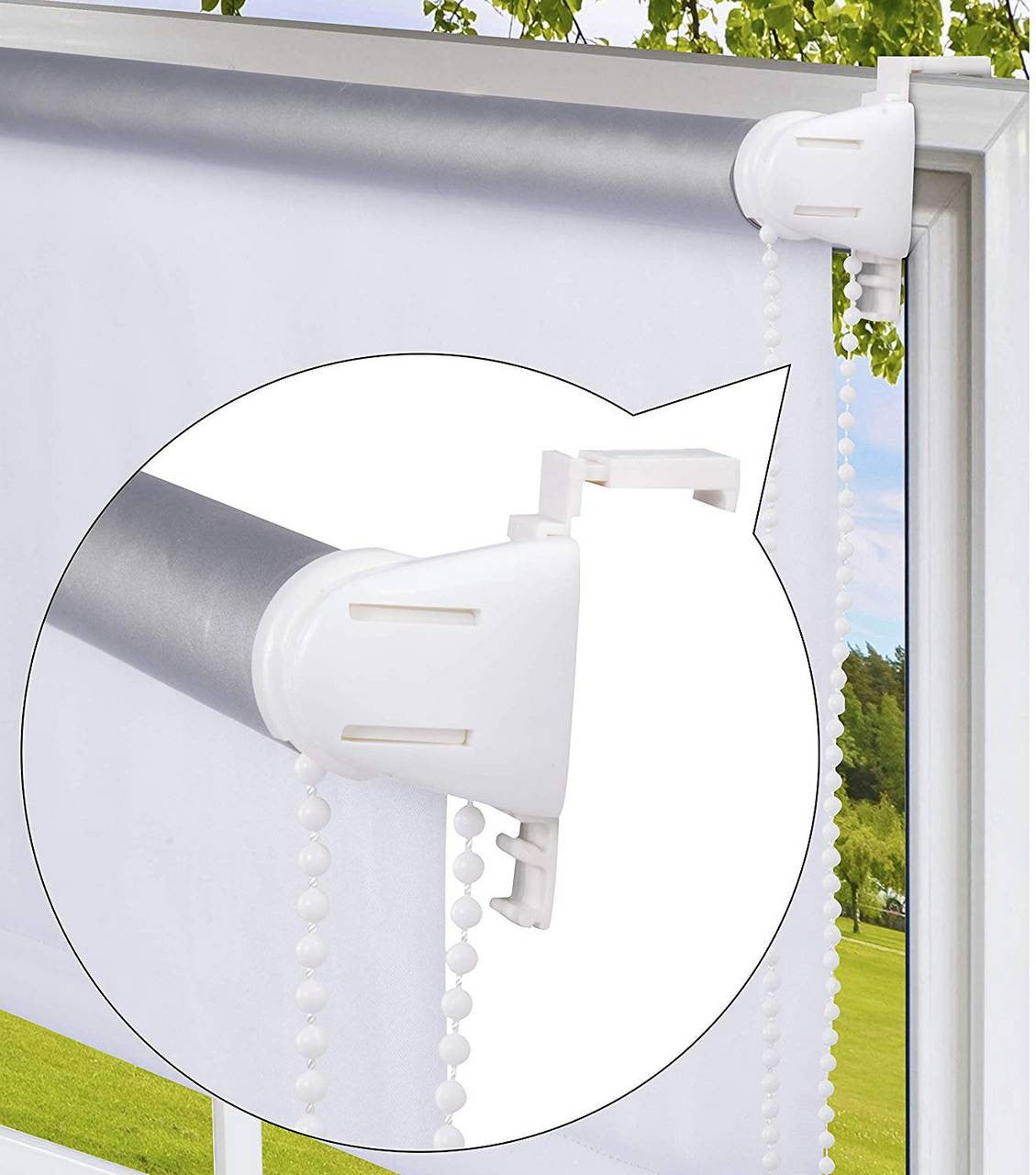 24goodz Klemmfix Clamp Bracket Set - Easy Installation Without Drilling - Includes 3M Adhesive Pads - For All Common Roller Blinds - Black