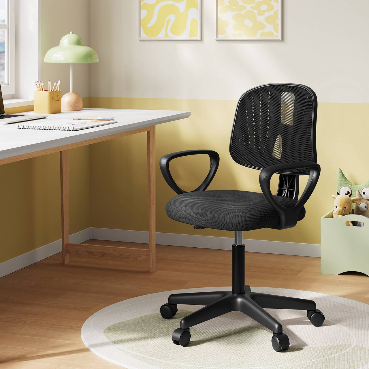 24goodz Ergonomic Kids Office Chair - Breathable Mesh Design - Adjustable Height - For Children and Teens - Black