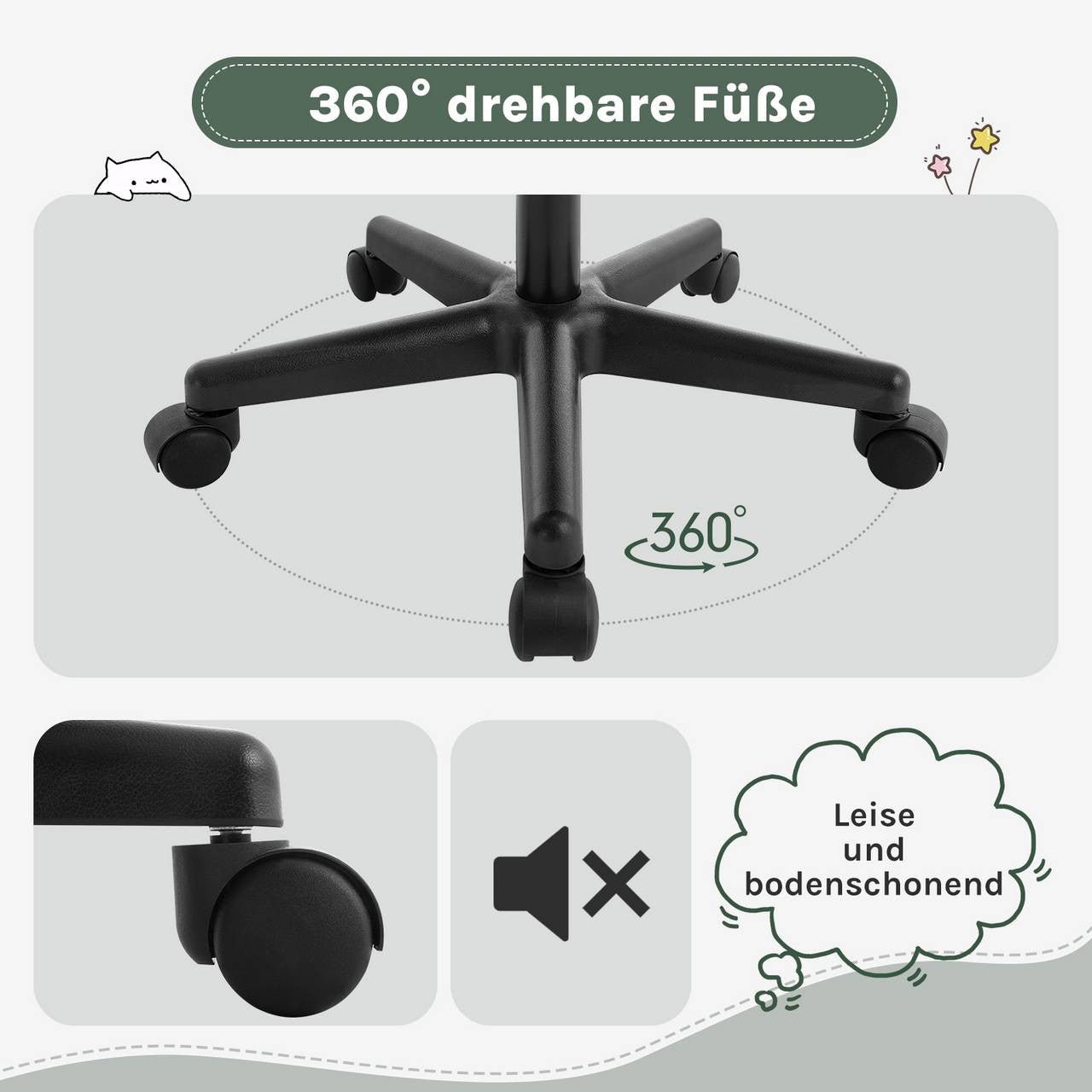 24goodz Ergonomic Kids Office Chair - Breathable Mesh Design - Adjustable Height - For Children and Teens - Black