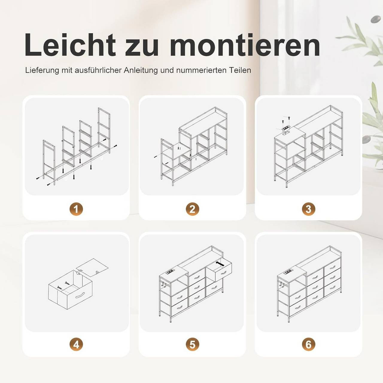 24goodz Vintage Drawer Cabinet with 8 Drawers - Versatile Storage Solutions - Durable E1 Wood and Metal - For Living Room or Bedroom - Vintage Wood Look + Black