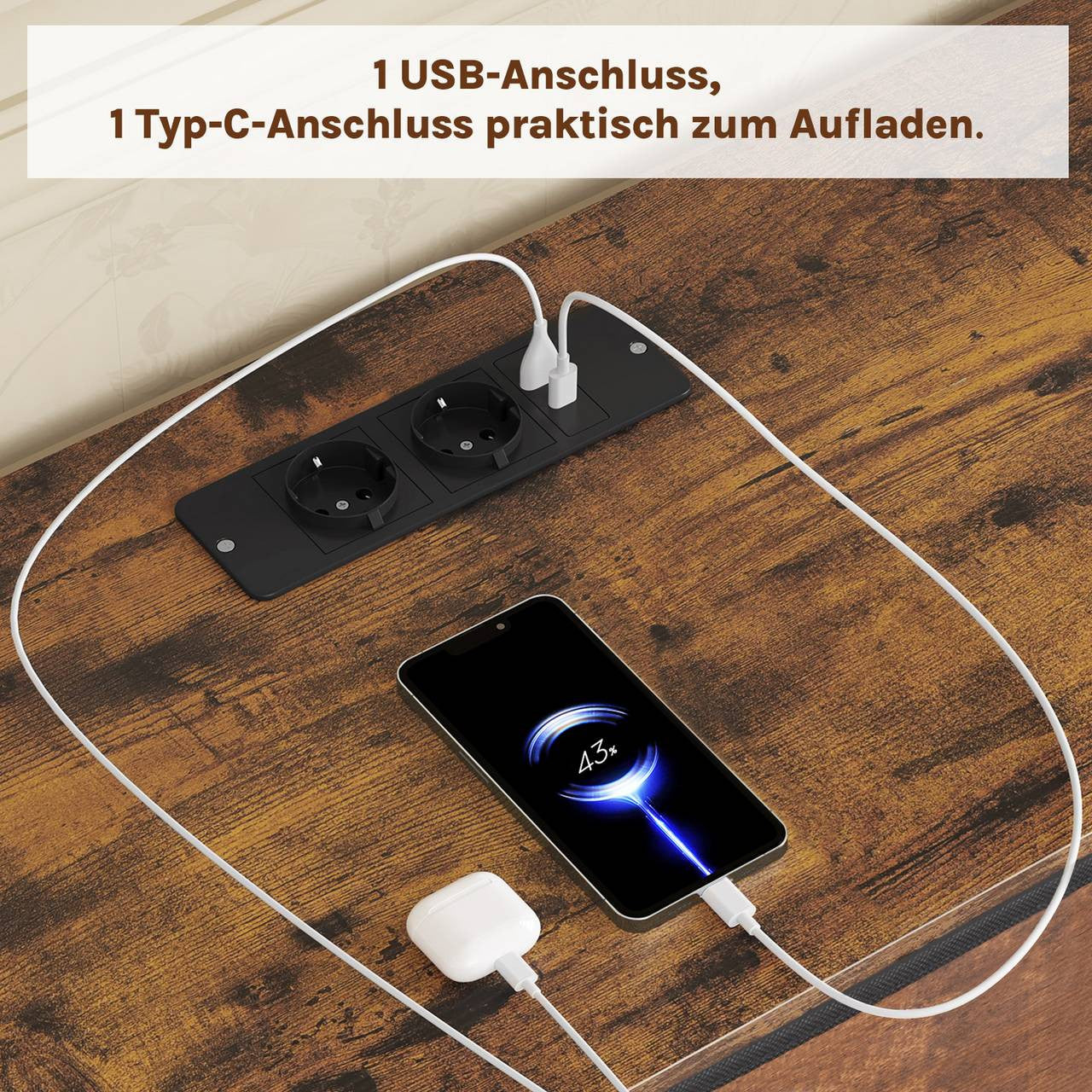 24goodz Rustic Brown Drawer Cabinet with 9 Fabric Drawers - Integrated LED Lighting - Sturdy Metal Frame - For Home Organization - 110 x 85 x 30 cm