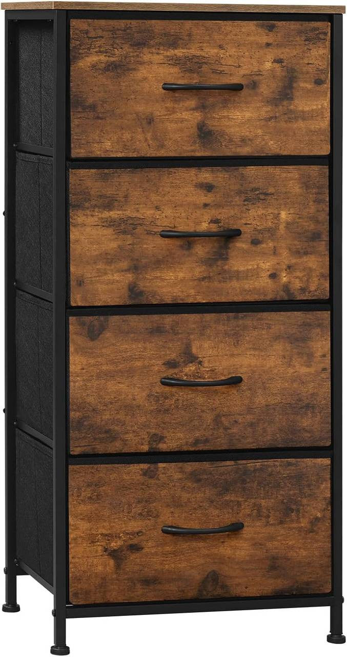 24goodz Vintage Brown Drawer Cabinet - Strong and Sturdy Construction - Multifunctional - E1 Wood Material - For Home Organization - 45 x 95 x 30 cm