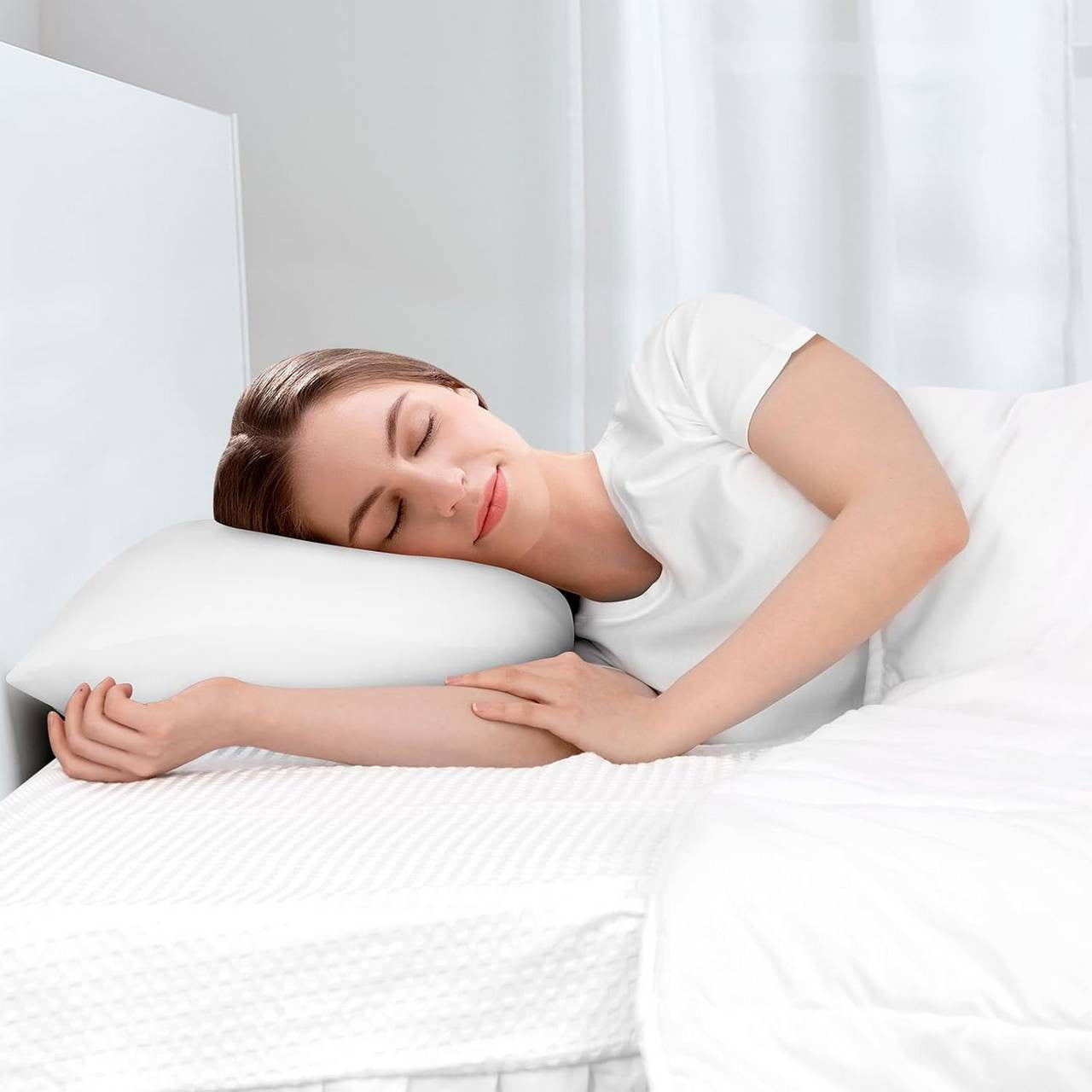 24goodz Cooling Pillowcase Set of 2 - Arc-Chill Technology for Comfortable Sleep - Soft Breathable Cooling Fiber - White - 40x40 cm