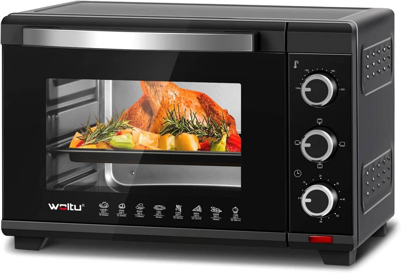24goodz Mini Oven 28 L - Intelligent Cooking with 3 Heating Modes - 1600 W - Black - Sz
