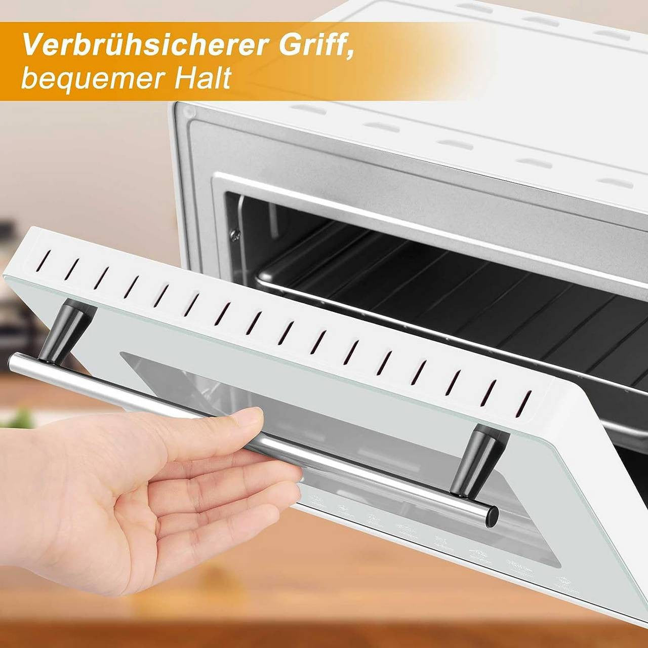 24goodz Mini Oven 10 Liter - Compact Design - Multifunctional Cooking - 650 W - For Small Households - Red/White/Black - ws