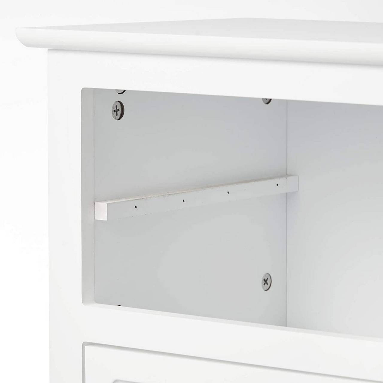 24goodz Elegant Nightstand - Ample Storage Space - Easy to Clean - MDF - For Bedroom and Living Room - White - ws