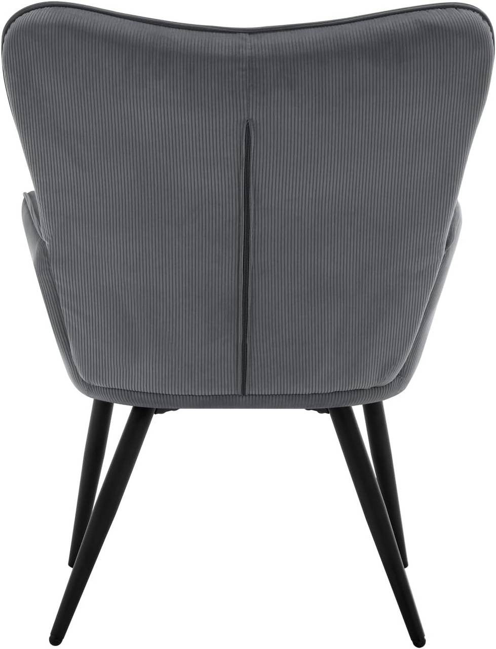 24goodz Wing Chair - Full Comfort - Ergonomic Design - Fabric and Metal - For Home Use - Dark Grey