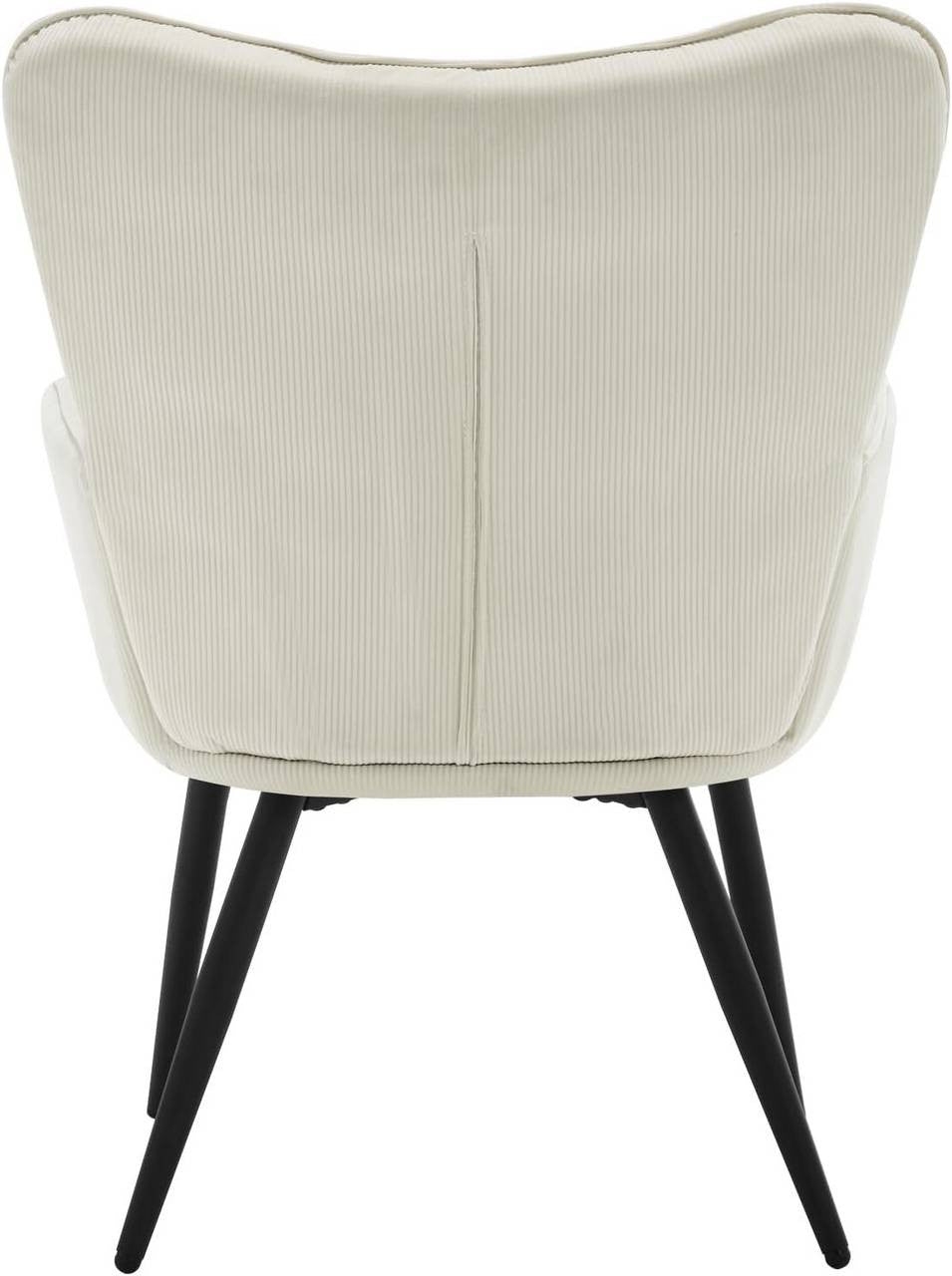 24goodz Wing Chair - Full Comfort - Ergonomic Design - Fabric and Metal - For Home Relaxation - Cream White