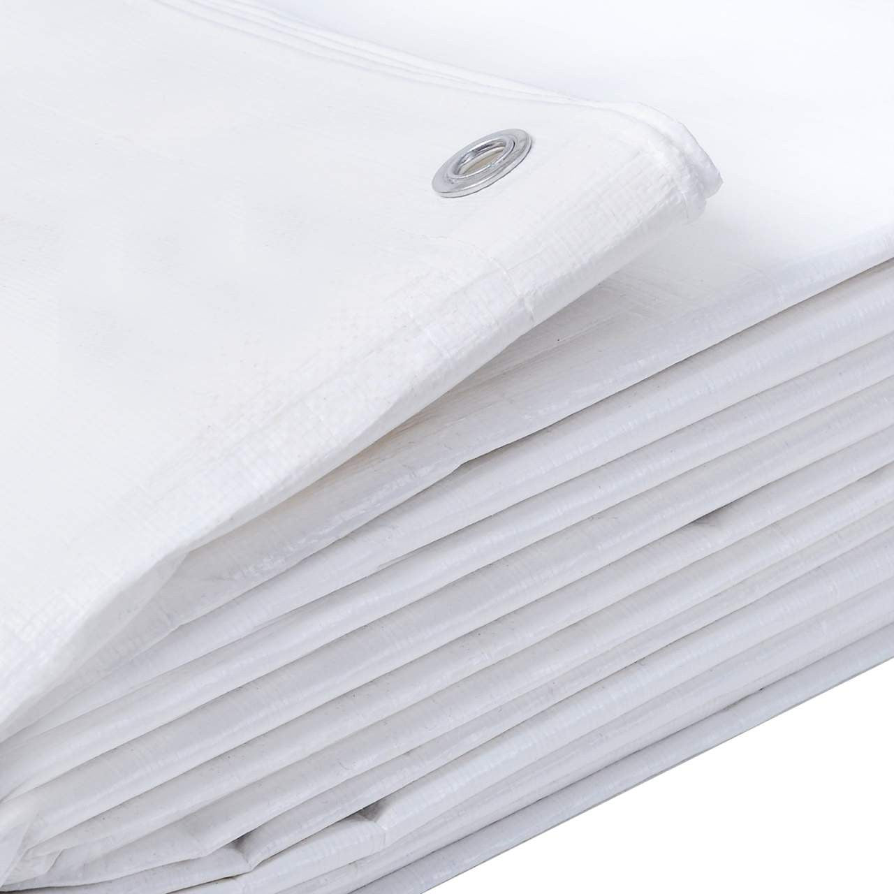 24goodz Waterproof Tarpaulin - Durable and Tear-Resistant - 280 g/m² PE - White - 3x6 m