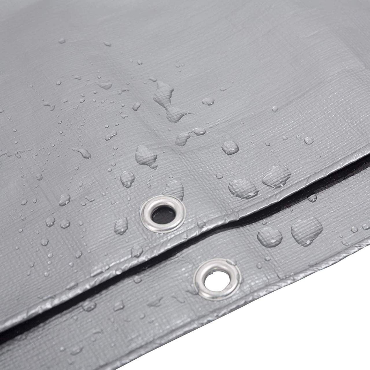 24goodz Waterproof Tarpaulin - UV Resistant - Durable 180 g/m² PE - Grey/Black - 4x6 m - szg