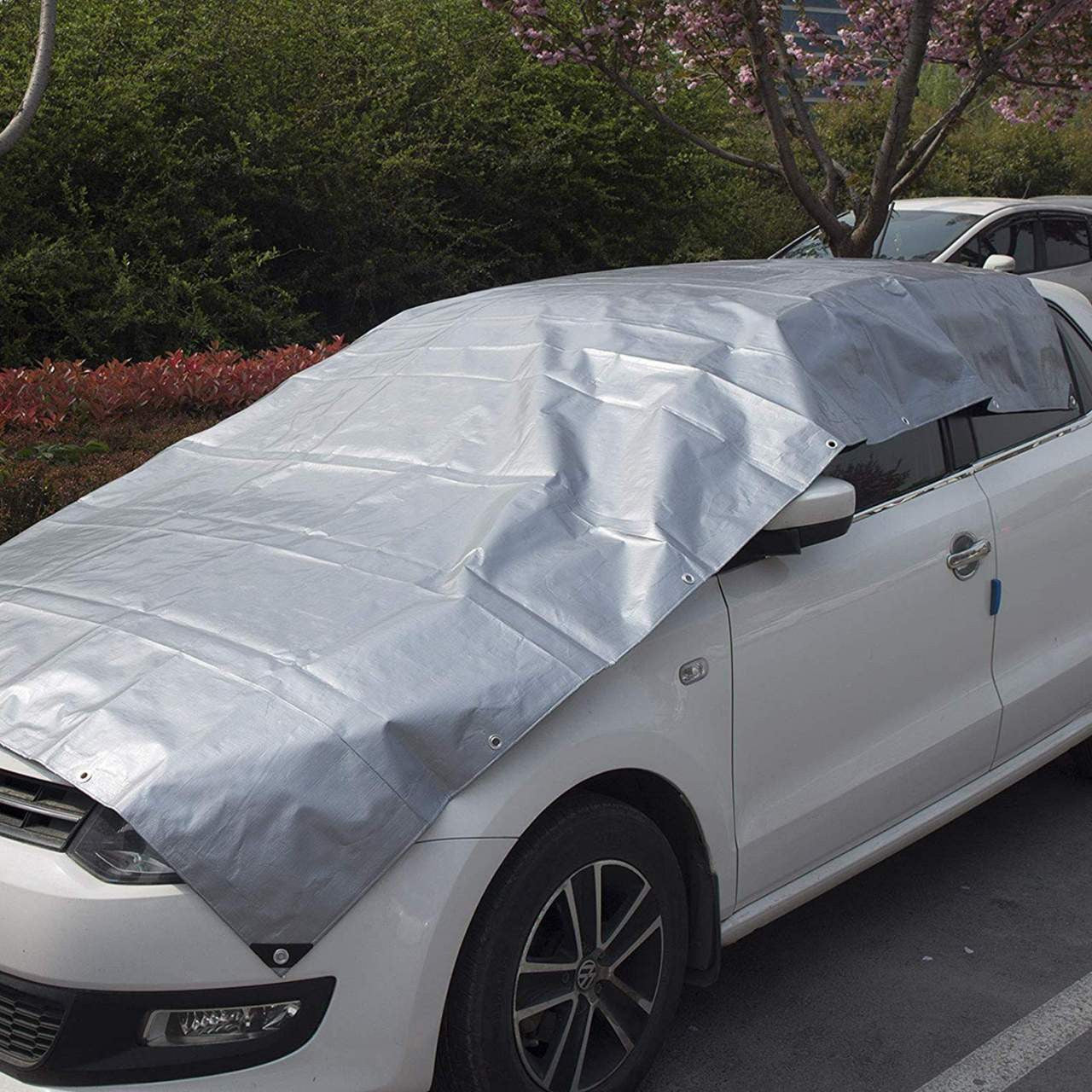 24goodz Waterproof Tarpaulin - UV-Stable - Durable 180 g/m² PE - Grey/Black - 3x4 m - szg