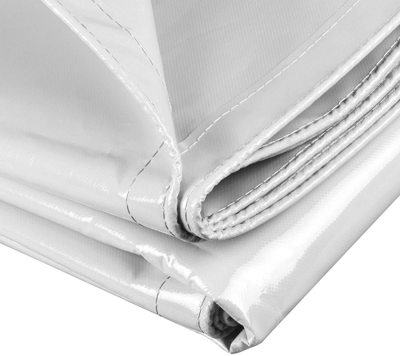 24goodz Waterproof PVC Tarpaulin - Durable & Weatherproof - PVC - For Outdoor Use - Light Grey 4x5 m