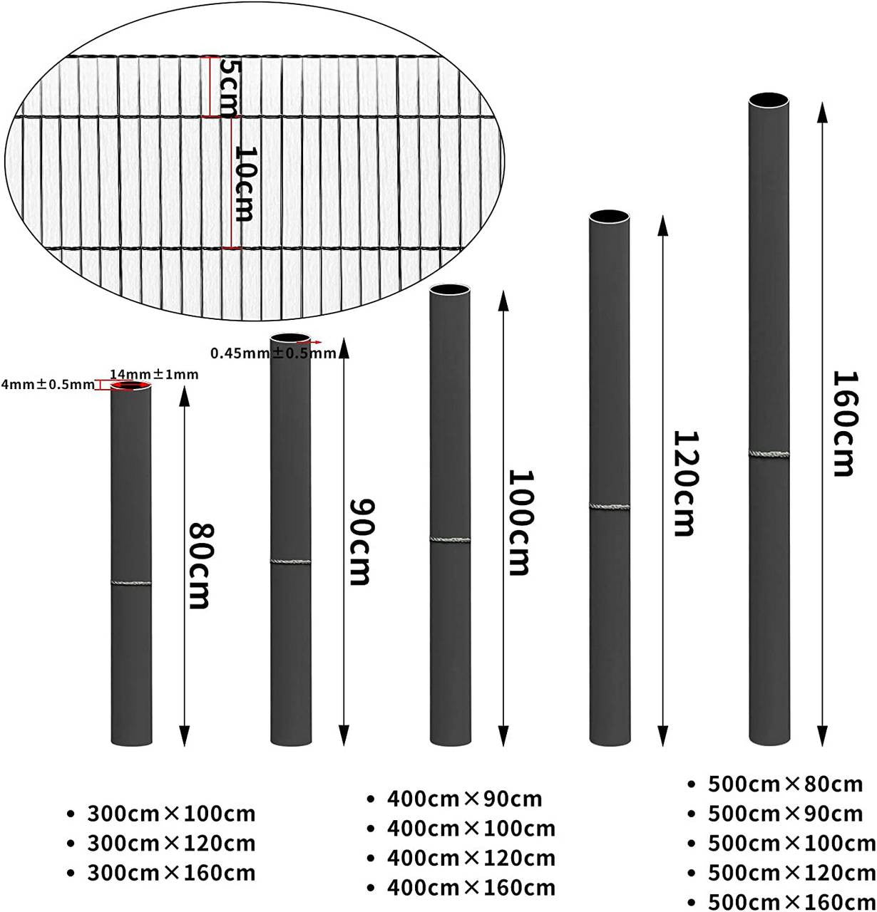 24goodz PVC Privacy Screen Mat with Cable Ties - UV-Resistant and Weatherproof - PVC - For Gardens and Balconies - 400 x 160 cm - Green