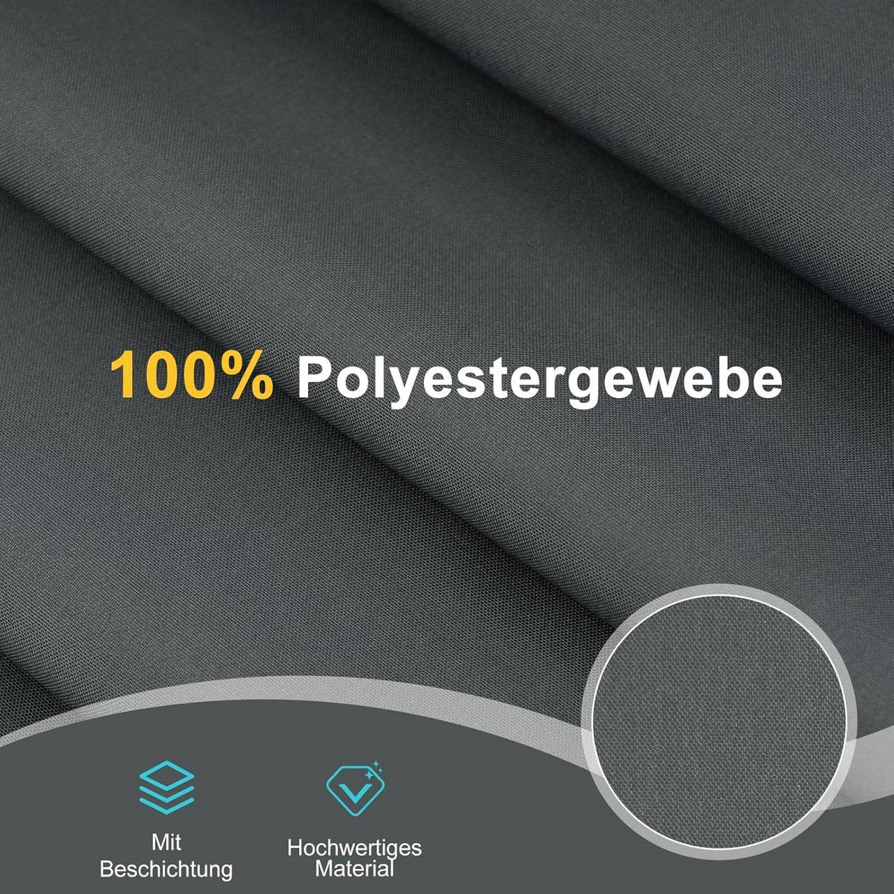 24goodz Free-standing Privacy Screen - Stable and Durable - Multifunctional - PA-coated Polyester - Dark Grey - 180 x 177.5 cm