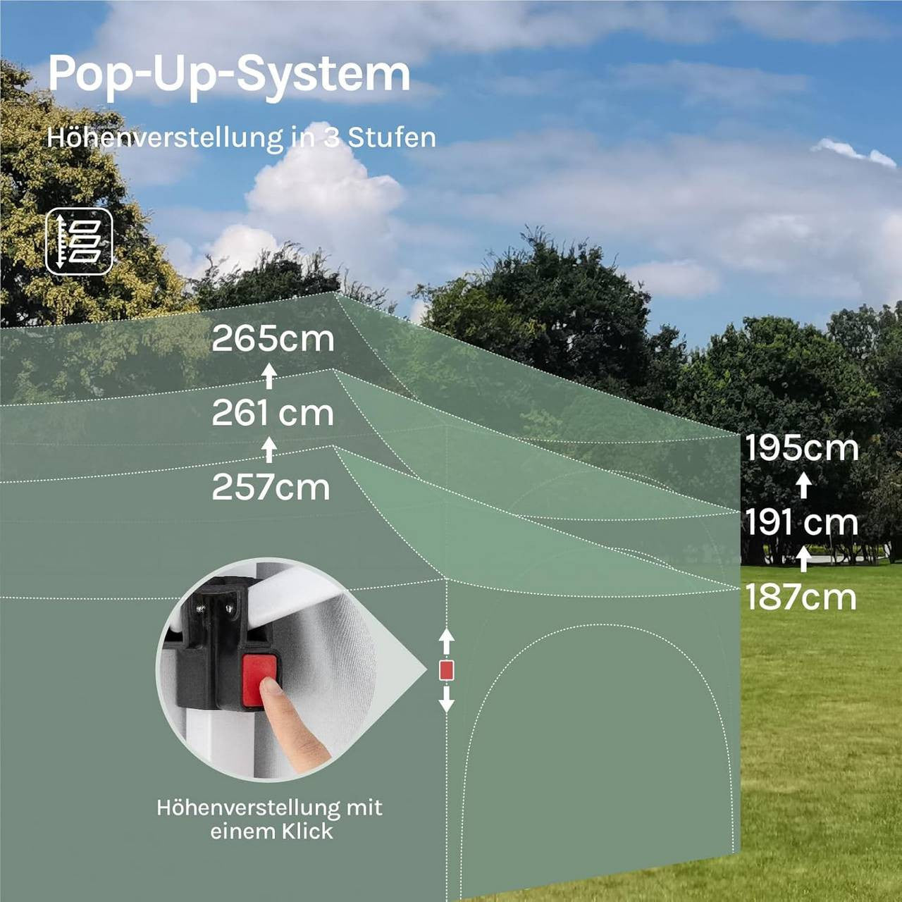 24goodz Pavilion 3x6 m - Water-Resistant & UV Protection 50+ - Durable 210D Oxford Fabric - For Outdoor Gatherings - Beige