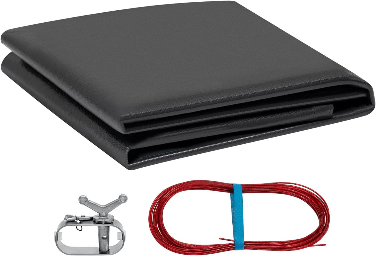 24goodz Pool Cover - Tear-Resistant Material - Protects Against Algae Growth - PE - Dark Grey - Ø 360 cm