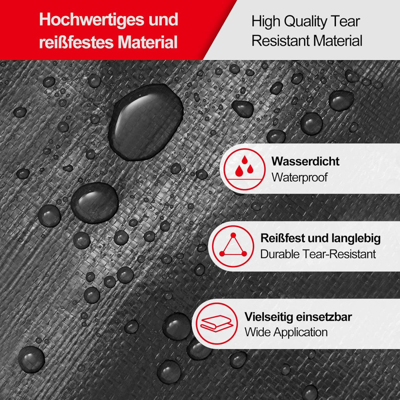 24goodz Round Pool Cover - Durable and Tear-Resistant - 200 g/m² PE - Grey - Ø 520 cm