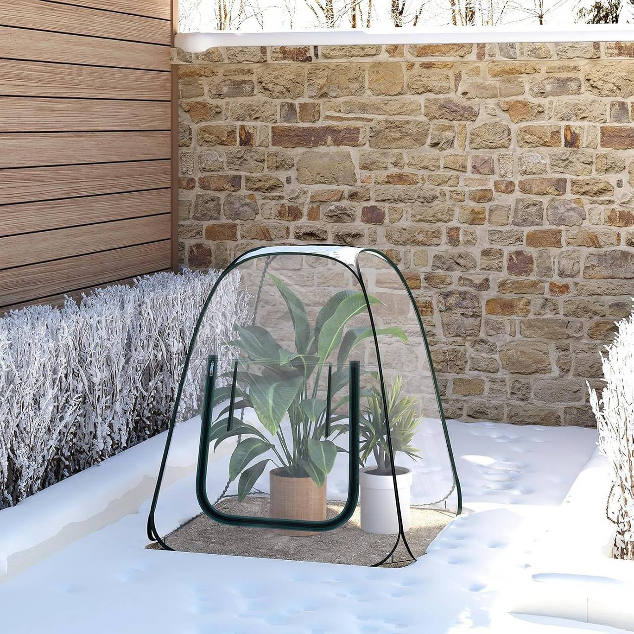 24goodz Pop-up Greenhouse - Easy Access with Zipper Opening - Year-round Plant Protection - PVC - For Gardeners - Transparent 70x70x80 cm