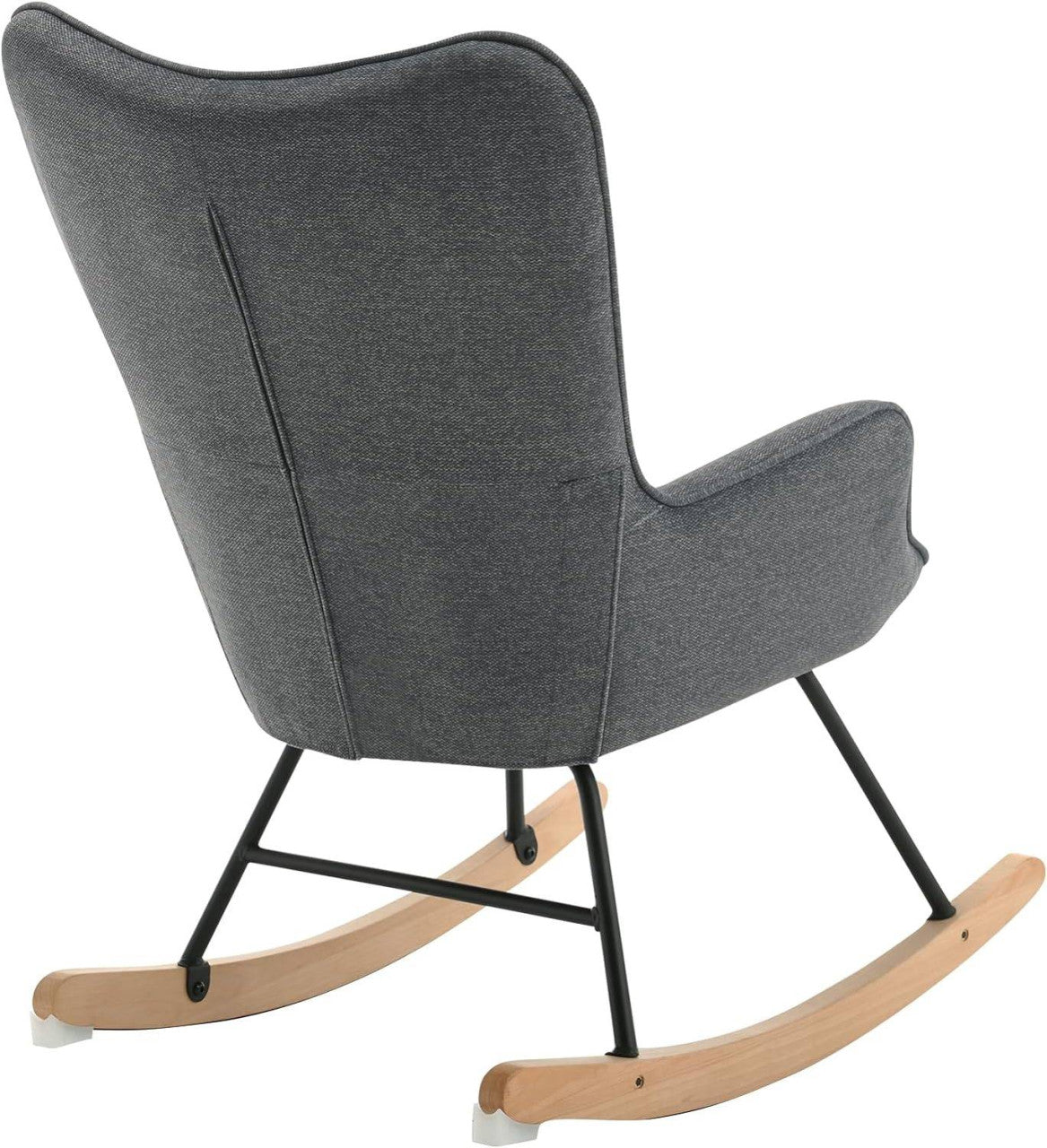24goodz Rocking Chair - High Comfort - Ergonomic Design - Velvet - For Relaxation - Dark Grey