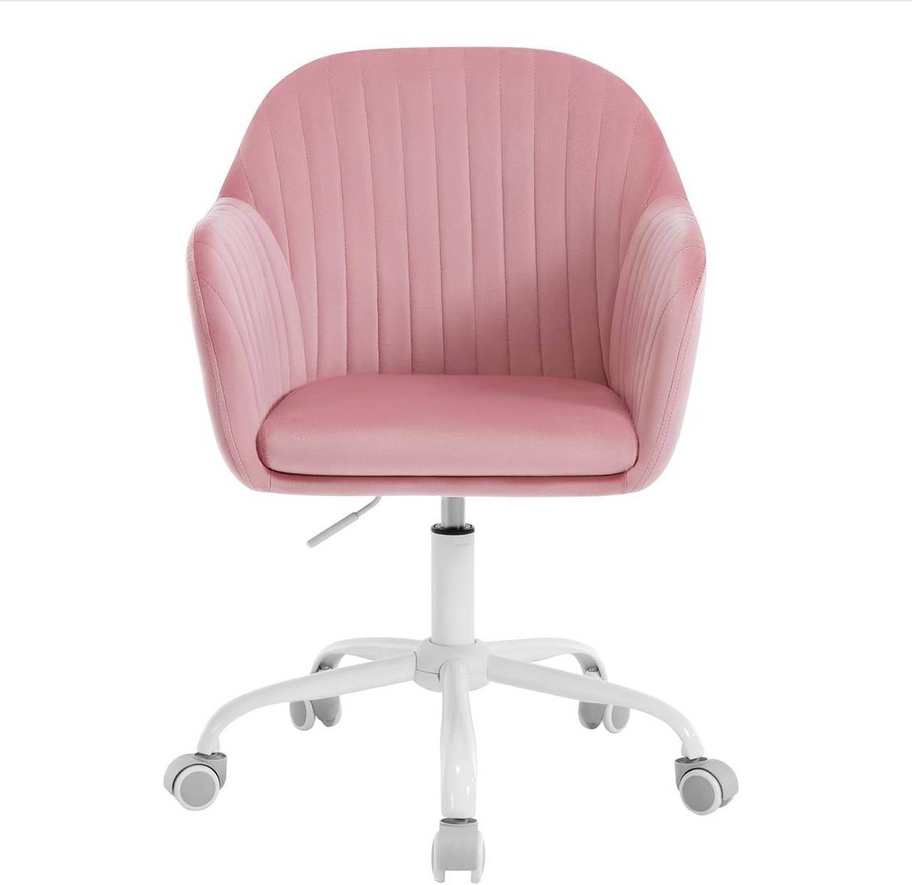 24goodz Ergonomic Office Chair - Comfortable Support for Long Hours - Velvet - For Home Office - Pink