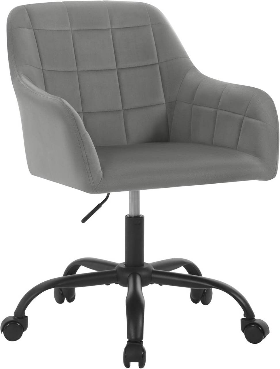 24goodz Ergonomic Office Chair - Comfortable Wide Seat - Velvet - For Home Office - Dark Grey