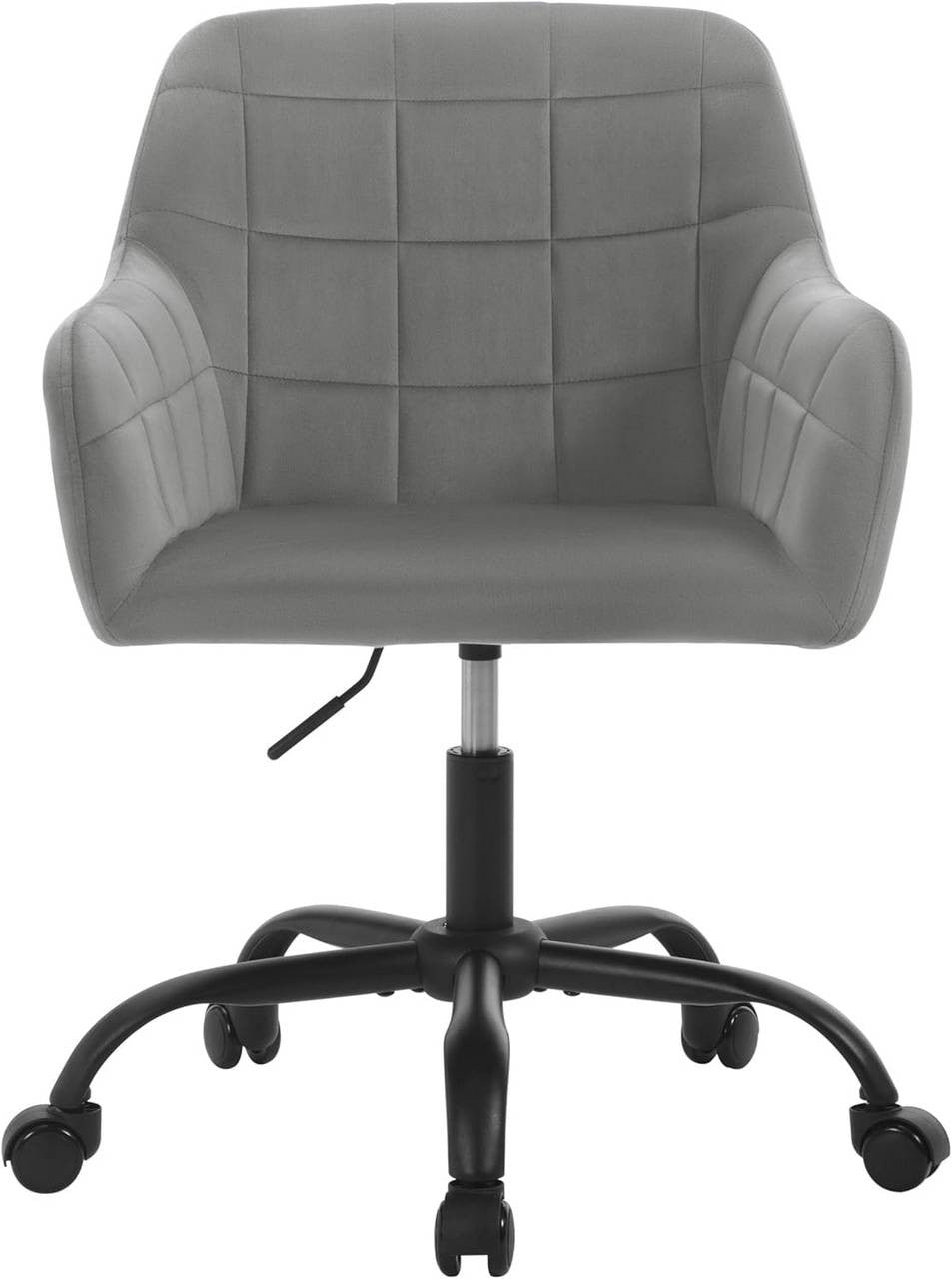 24goodz Ergonomic Office Chair - Comfortable Wide Seat - Velvet - For Home Office - Dark Grey