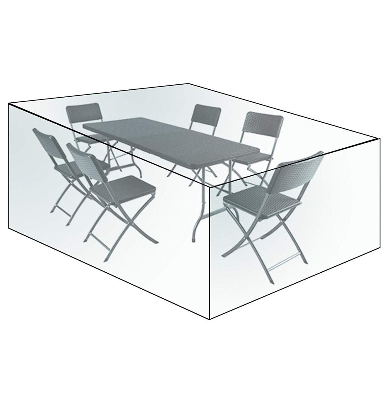 24goodz Outdoor Garden Furniture Set Cover - Weatherproof Protection - Durable PE Fabric - Transparent - 240 x 136 x 88 cm - tp