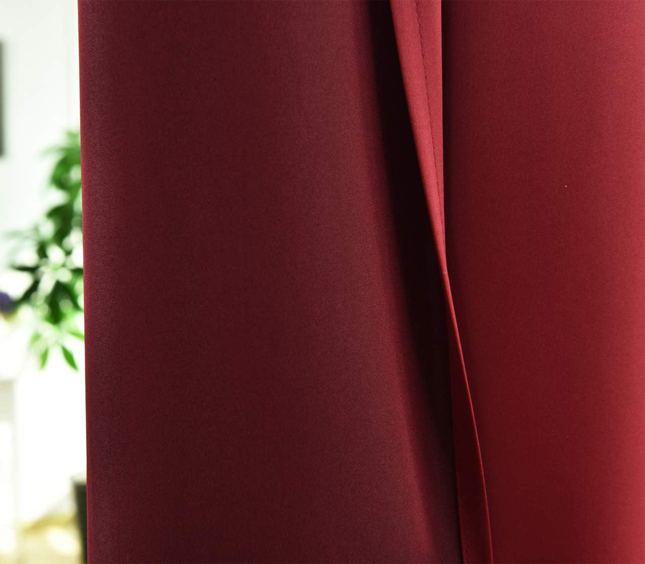 24goodz Elegant Sheer Curtains - Energy Saving & Sound Absorbing - 100% Polyester - For Any Room - Bordeaux 135x245 cm - bd