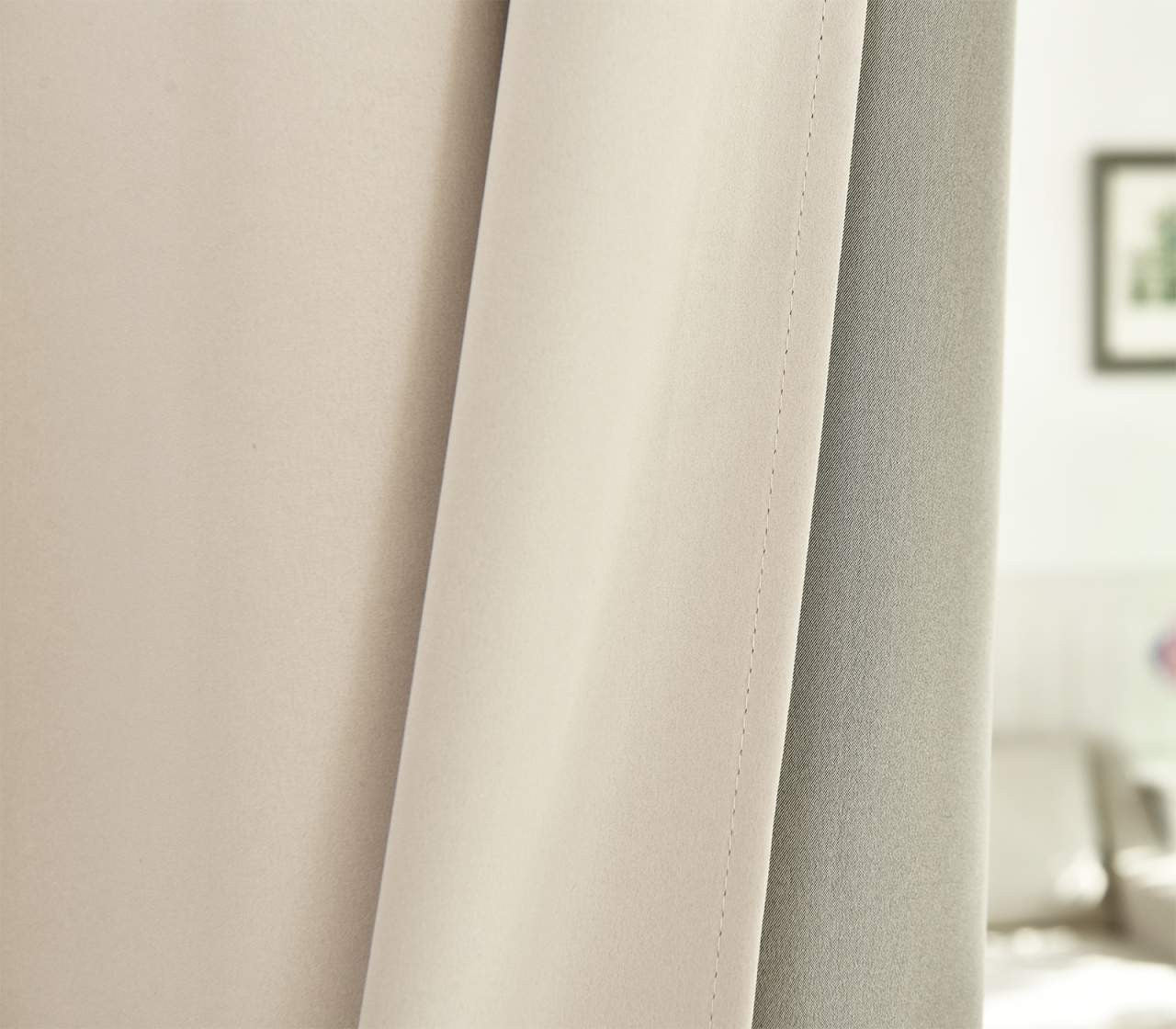24goodz Elegant Sheer Curtains - Energy Saving & Sound Absorbing - 100% Polyester - For Home Decor - Cream 135x225 cm