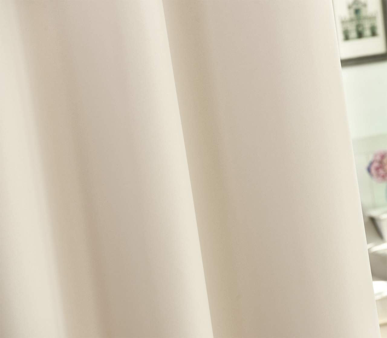 24goodz Sheer Curtains with Eyelets - Energy Saving - Sound Absorbing - 100% Polyester - Cream - 135x245 cm