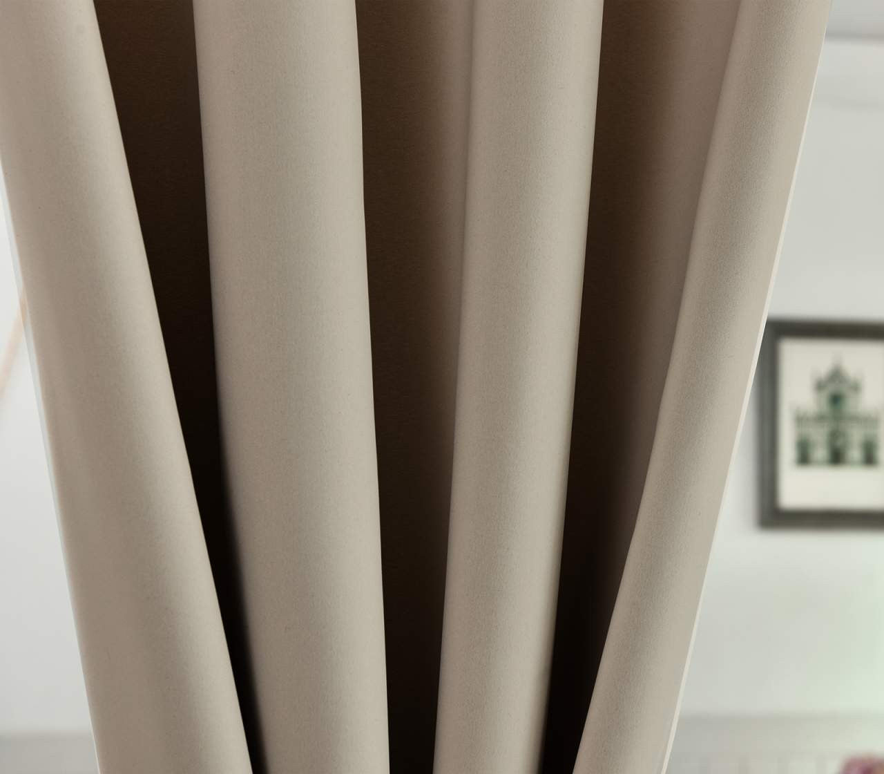 24goodz Sheer Curtains with Eyelets - Energy-Saving & Sound-Absorbing - 100% Polyester - For Any Room - Sand 135x225 cm - sd