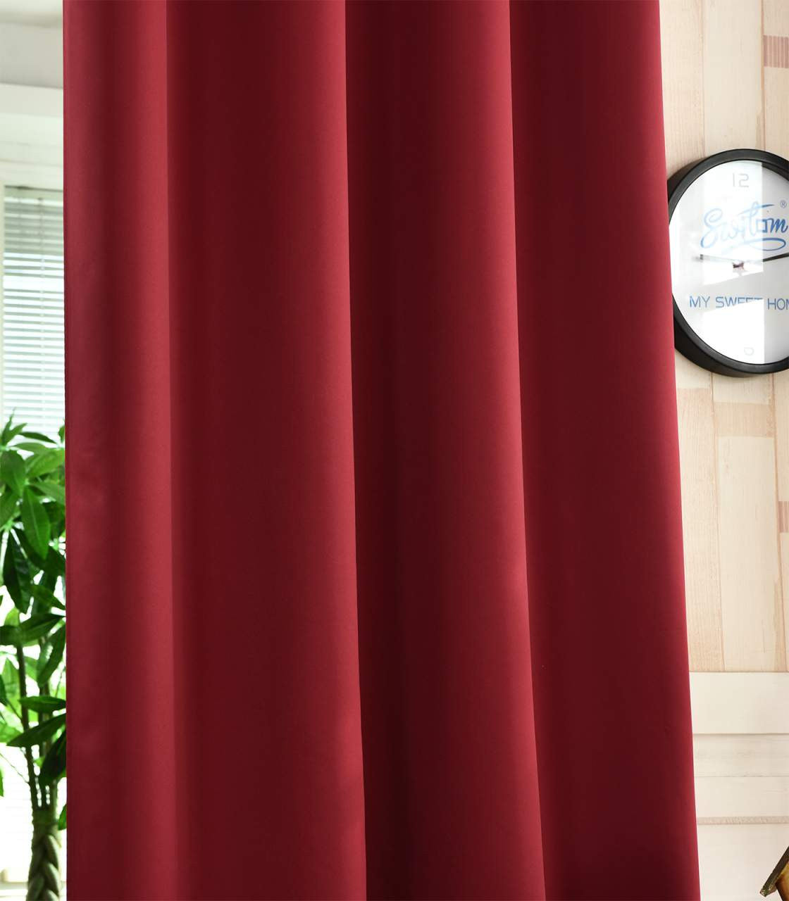 24goodz Elegant Sheer Curtains - Energy Saving & Sound Absorbing - 100% Polyester - For Any Room - Bordeaux 135x245 cm - bd