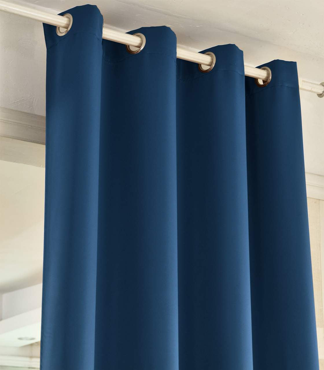24goodz Dark Blue Blackout Curtains - Energy Saving & Sound Absorbing - 100% Polyester - For Home & Living - 135x225 cm - dbl