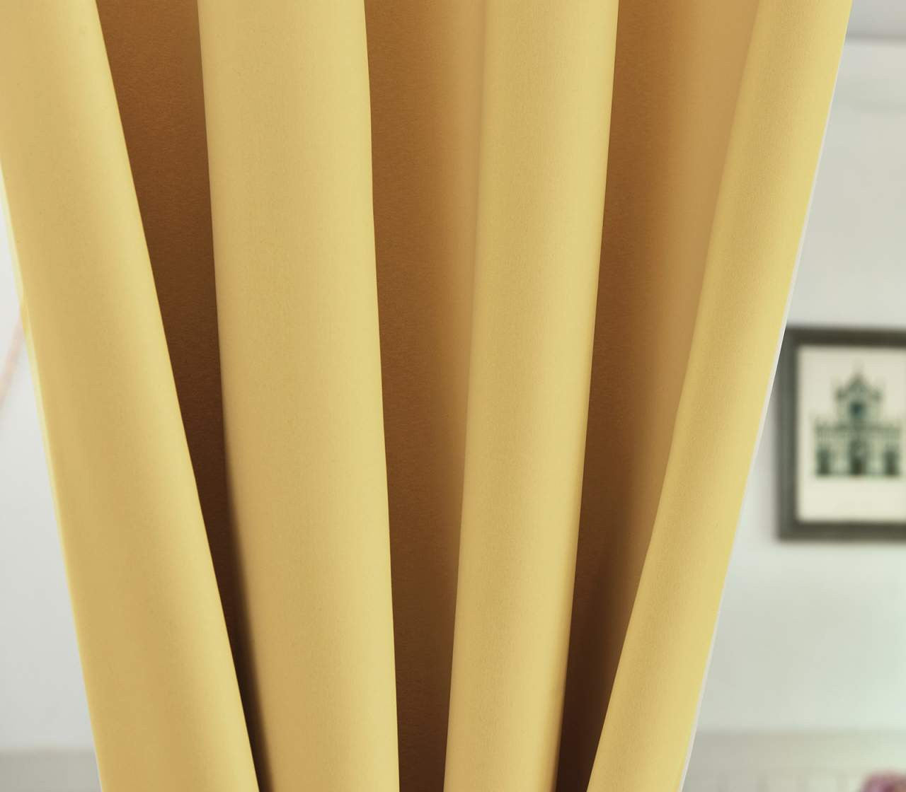 24goodz Elegant Sheer Curtains - Energy Saving - Sound Absorbing - 100% Polyester - Yellow - 135x225 cm - gb