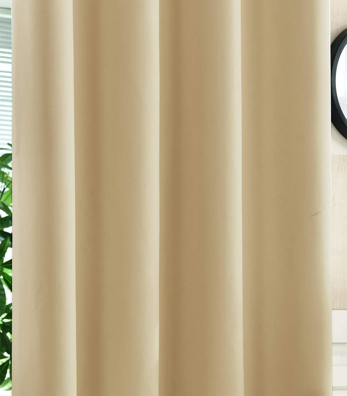 24goodz Sheer Curtains with Eyelets - Energy Saving & Sound Absorbing - 100% Polyester - Champagne - 135x225 cm - cp
