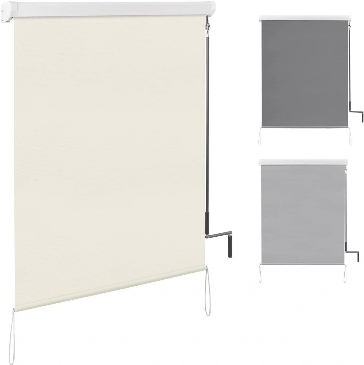 24goodz Vertical Awning - Durable and Waterproof - Aluminium - For Balconies and Terraces - Beige 100x140 cm