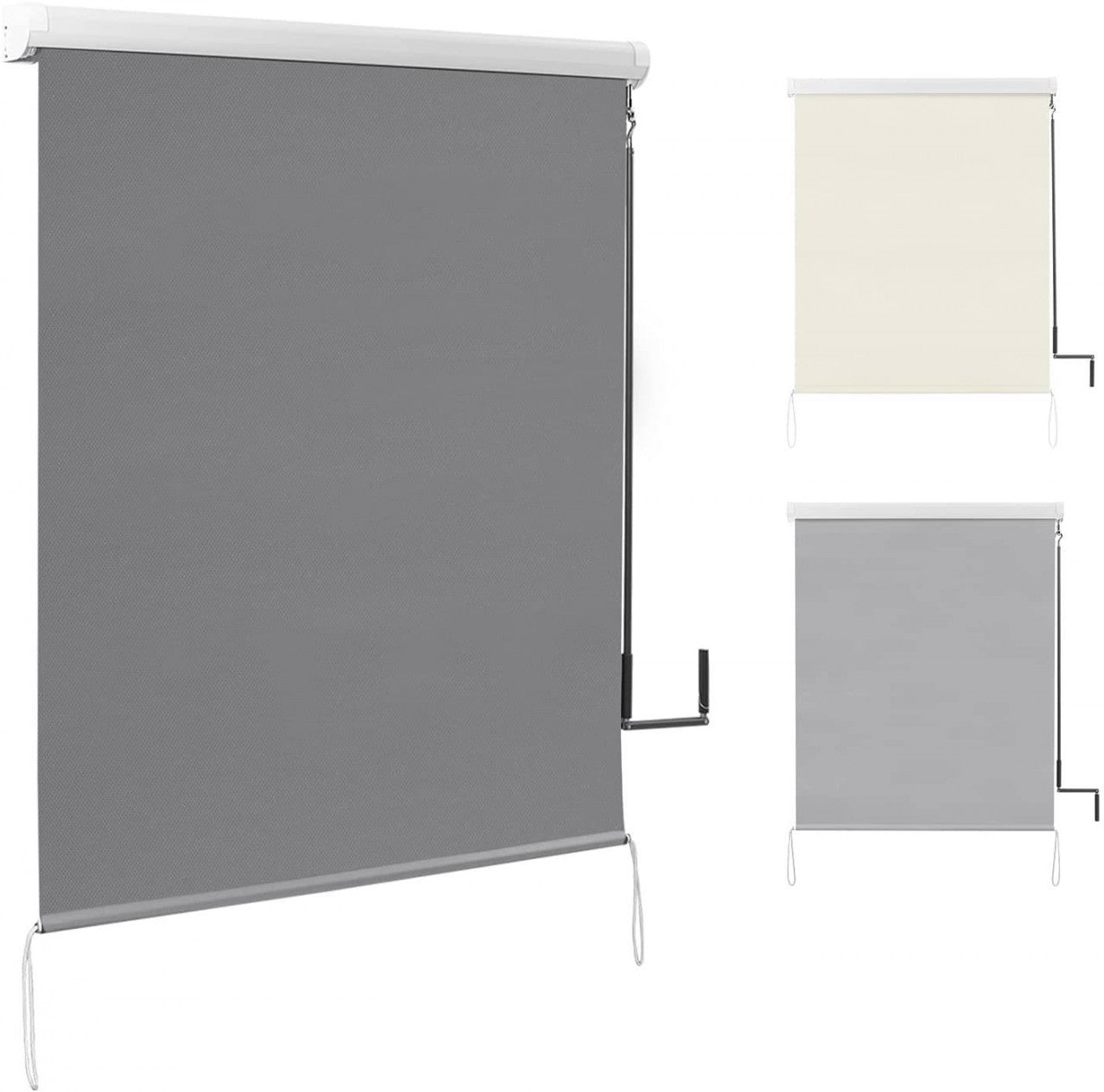 24goodz Vertical Awning - Durable and Weather-Resistant - Polyester and Aluminium - Dark Grey - 140x240 cm - dgr