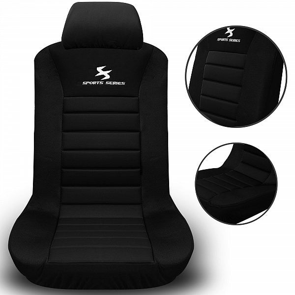 24goodz Car Seat Cover Set - Durable and Easy to Install - 100% Polyester - For Families - Black